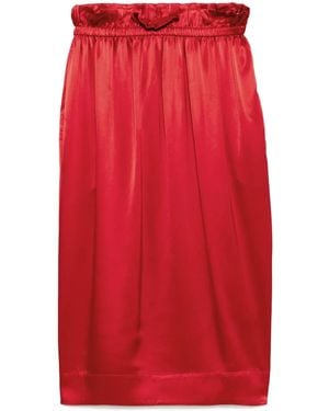 Simone Rocha Ruffled-Waist Tulip Skirt - Red