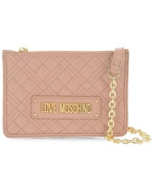 Moschino Quilted Cross Body Bag - Pink