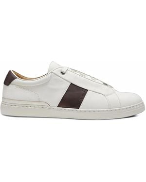 BOSS Gary Leather Trainers With Contrast Side Panel - White