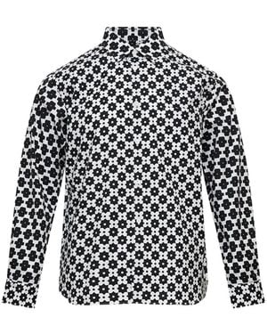 Comme des Garçons Geometric-Print Long-Sleeve Shirt - White