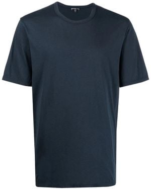 James Perse Crewneck Cotton T-Shirt - Blue