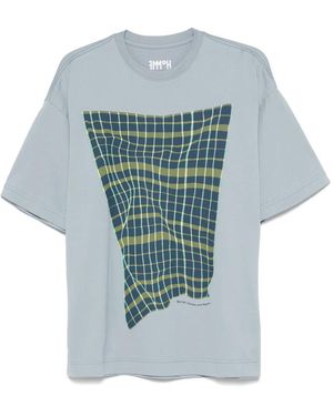 Homme Plissé Issey Miyake Windswept Plaid T-Shirt - Blue