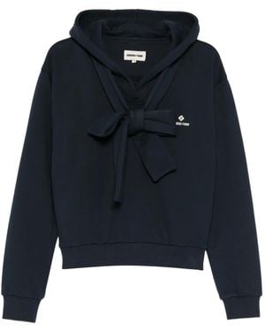 ShuShu/Tong Front Tie-Bow Hoodie - Blue