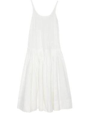 St. Agni Robe Mi-Longue À Design Plissé - White