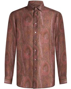 Etro ペイズリー シャツ - ブラウン