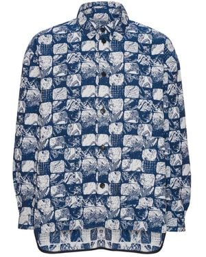 Henrik Vibskov Geometric-Print Long-Sleeves Shirt - Blue