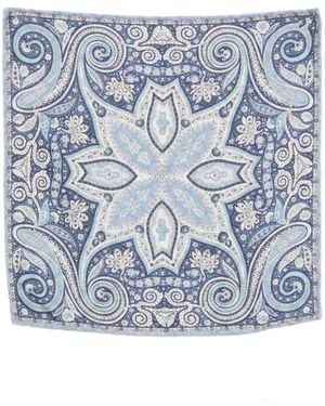 Dell'Oglio Easy Paisley-Print Scarf - Blue