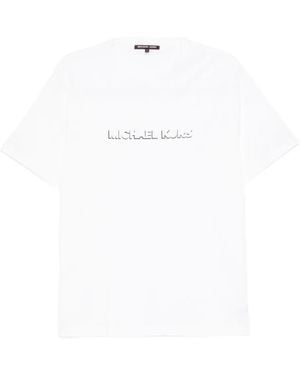 Michael Kors T-Shirt mit Logo-Stickerei - Weiß