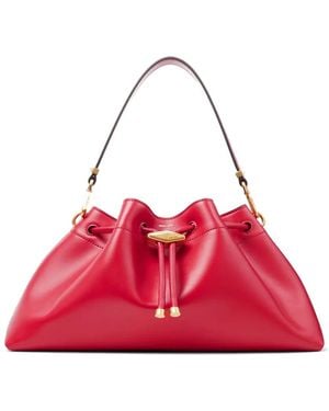 Jimmy Choo Mittelgroße Cinch Beuteltasche - Rot