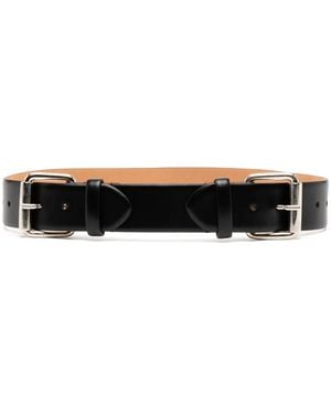 Dice Kayek Double-Buckle Leather Belt - Black