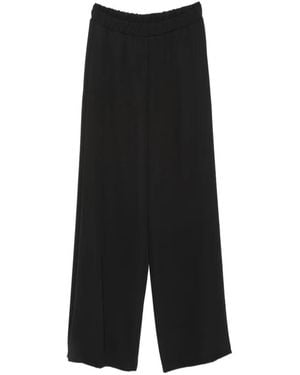 Imperial Elasticated Wide-Leg Palazzo Pants - Black