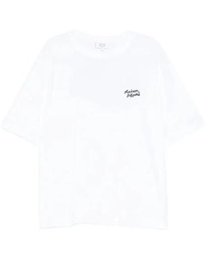 Maison Kitsuné Logo-Print T-Shirt - White