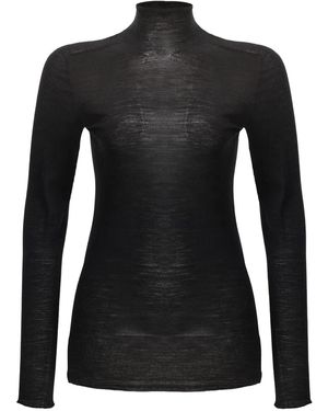 Carolina Herrera Sheer Turtleneck Top - Schwarz