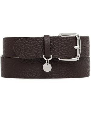 Gianni Chiarini Logo-Charm Pebbled-Leather Belt - Brown