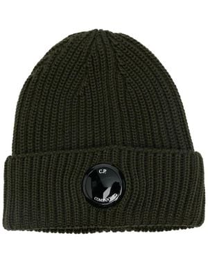 C.P. Company Geribbelde Muts Met Lens Detail - Groen