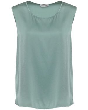 Kangra Satin-Finish Sleeveless Top - Green