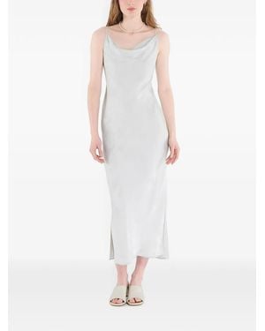 Calvin Klein Jacquard-Pattern Cowl-Neck Midi Dress - White