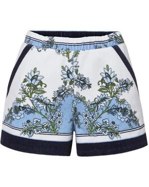 Veronica Beard Tijana Floral-Print Shorts - Blue