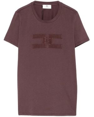Elisabetta Franchi ロゴ Tシャツ - パープル