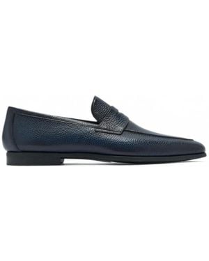 Magnanni Aston Grainy Leather Loafers - Blue