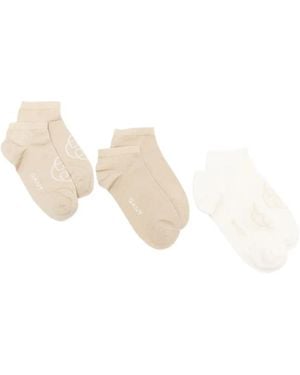 GANT Logo-Print Ankle Socks Set Of Three - White