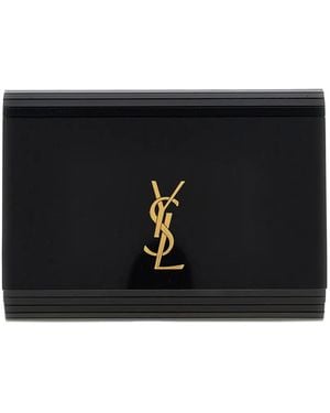 Saint Laurent Bandolera Vicky Minaudière Con Logo - Negro