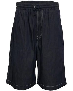 Comme des Garçons Contrast-Stitch Drawstring Shorts - Blue
