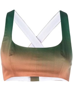 Philosophy Di Lorenzo Serafini Gradient-Effect Cropped Top - Green