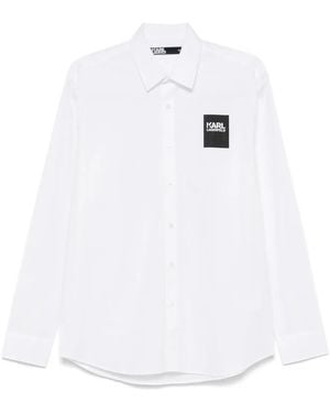 KARL LAGERFELD Logo-Patch Shirt - White