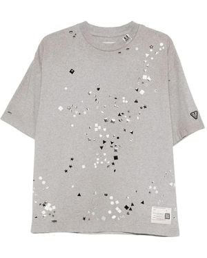 Maison Mihara Yasuhiro Verziertes Distressed-T-Shirt - Grau