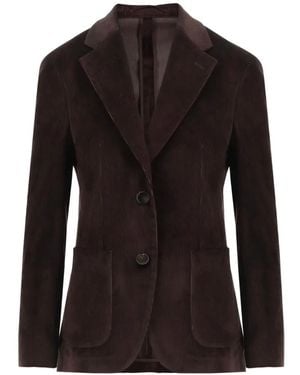 Lardini Corduroy Single-Breasted Blazer - Black