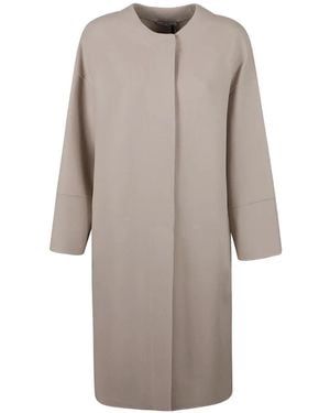 Max Mara Scarf-Detail Coat - Grey