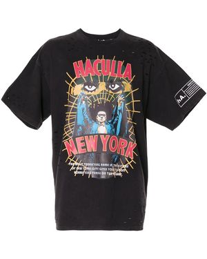 Haculla ダメージ ロゴ Tシャツ - ブラック