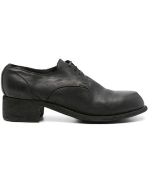 Guidi Leather Derby Shoes - Black