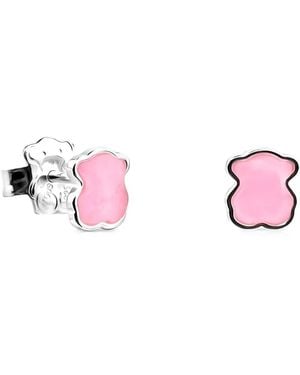 Tous Bear-Shape Earrings - Pink