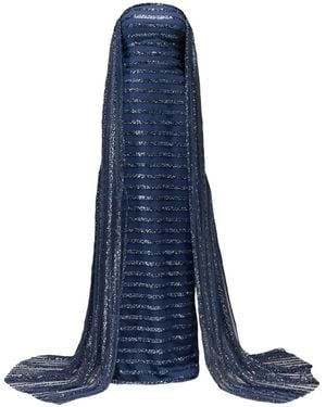 THA SEEN Crystal-Embellishment Maxi Dress - Blue