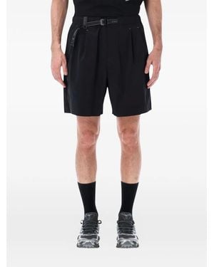 and wander Pleat-Detail Shorts - Black