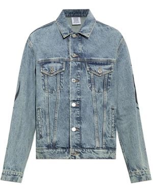Vetements Graphic-Print Denim Jacket - Blue
