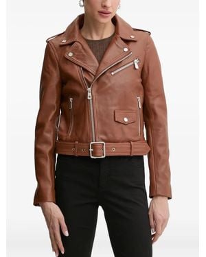 Pinko Leather Biker Jacket - Black