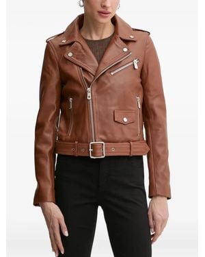 Pinko Leather Biker Jacket - Black