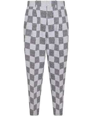 KENZO Checked Trousers - Grey