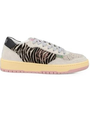 Evenuel Zebra-Print Panelled Trainers - White