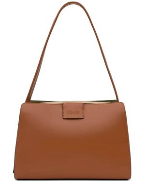Tous Logo-Embossed Shoulder Bag - Brown