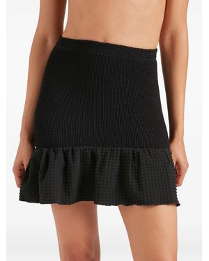 Hunza G Falda corta con peplum - Negro