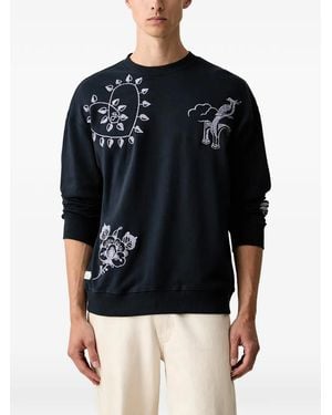 Scotch & Soda X Royal Delft Embroidered Crew-Neck Jumper - Blue