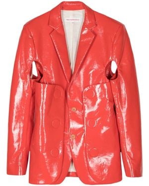 Walter Van Beirendonck Star Cut-Out Blazer - Red