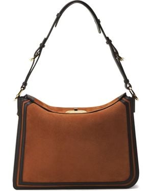 Lanvin Sac Compagnon Suede Shoulder Bag - Brown