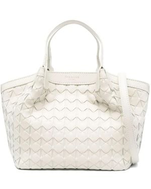 Serapian Woven-Leather Tote Bag - White