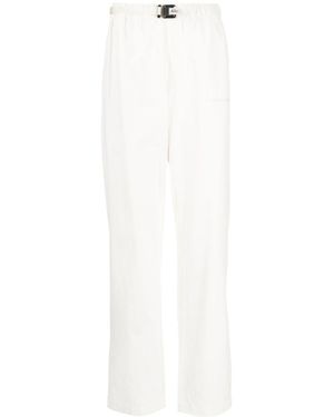 Advisory Board Crystals Logo-Embroidered Cotton Work Trousers - White