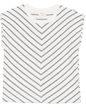 MAISON 123 Chevron-Stripe T-Shirt - White